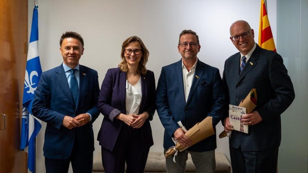 La 'consellera' de Acción Exterior de la Generalitat, Meritxell Serret, en una de las reuniones de su viaje institucional a Canadá