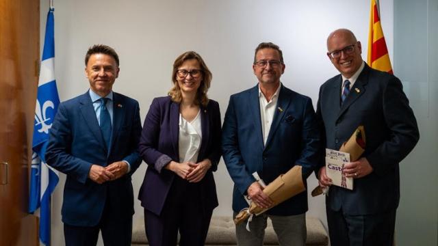 La 'consellera' de Acción Exterior de la Generalitat, Meritxell Serret, en una de las reuniones de su viaje institucional a Canadá