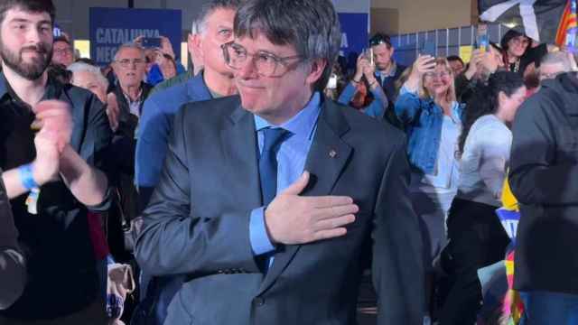 Carles Puigdemont, en un acto de campaña