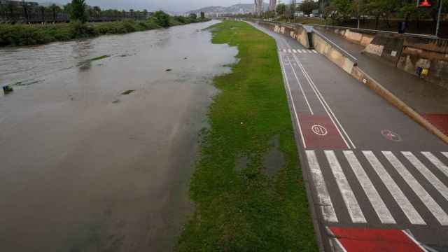 El caudal del río Besòs en Santa Coloma de Gramenet