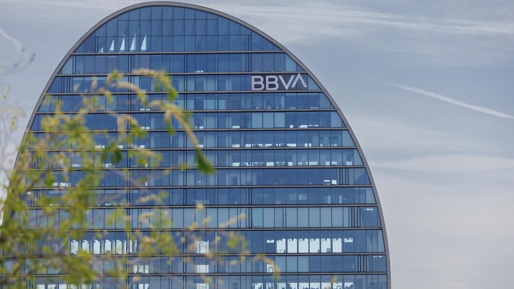 Fachada del banco del BBVA en la ciudad del BBVA