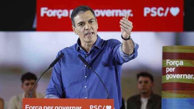 El presidente del Gobierno Pedro Sánchez en un mitin del PSC en Sant Boi de Llobregat