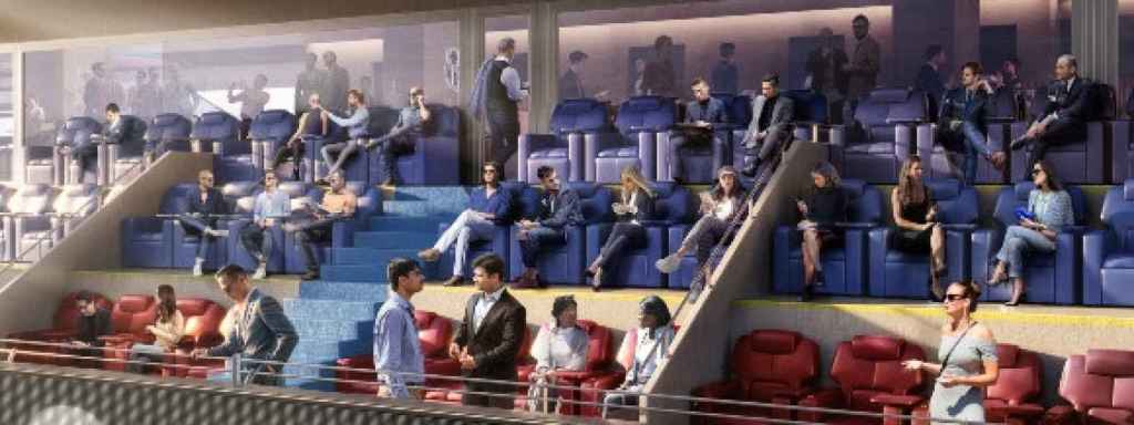 'Render' de les llotges VIP del nou Camp Nou