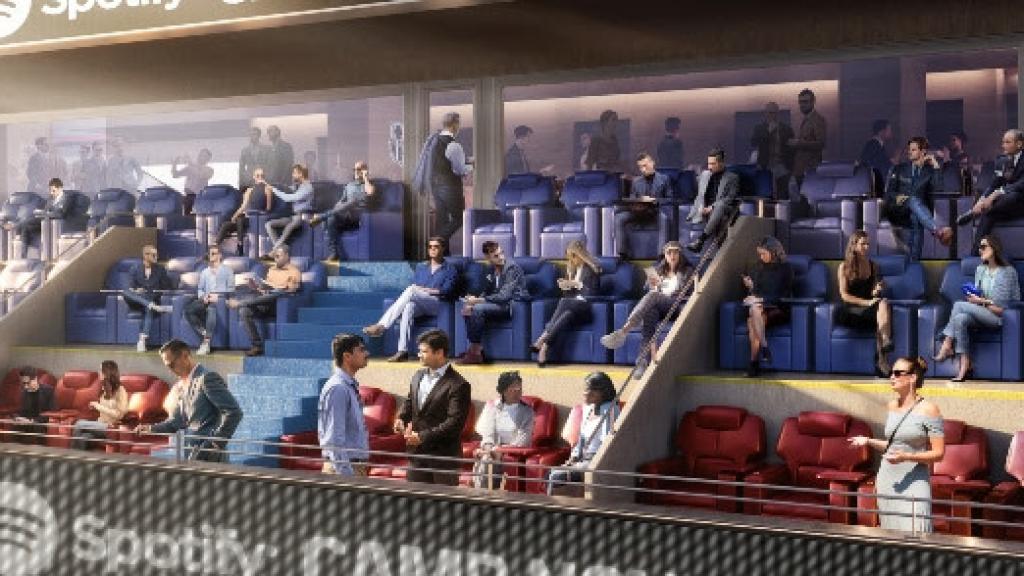 'Render' de les llotges VIP del nou Camp Nou