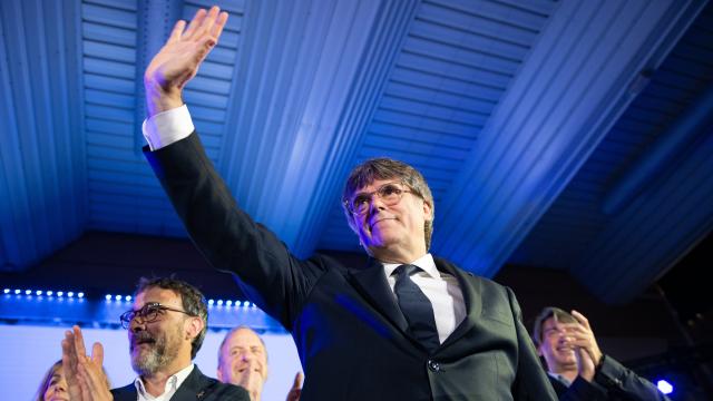 Carles Puigdemont, en un acto de campaña
