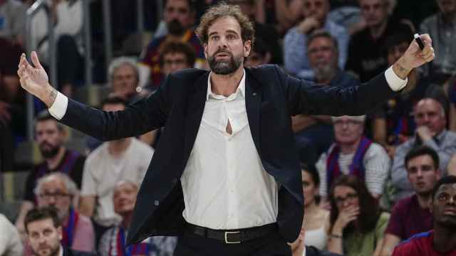 Roger Grimau, en el quinto partido de los cuartos de Euroliga contra Olympiacos