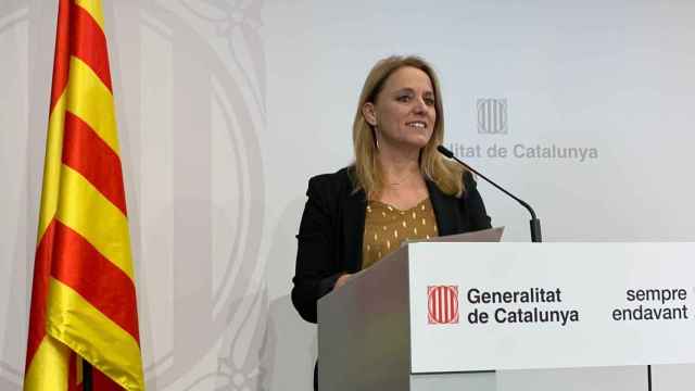La 'consellera' Natàlia Mas, en una rueda de prensa este 9 de mayo