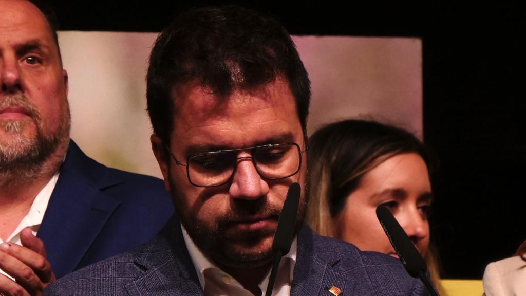 El 'president' Pere Aragonès y candidato a la reelección por ERC; con una electoral hoy