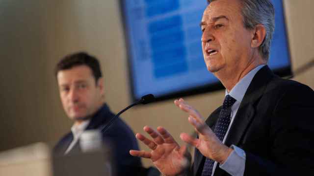 El CEO de Banco Sabadell, César González-Bueno, durante una rueda de prensa