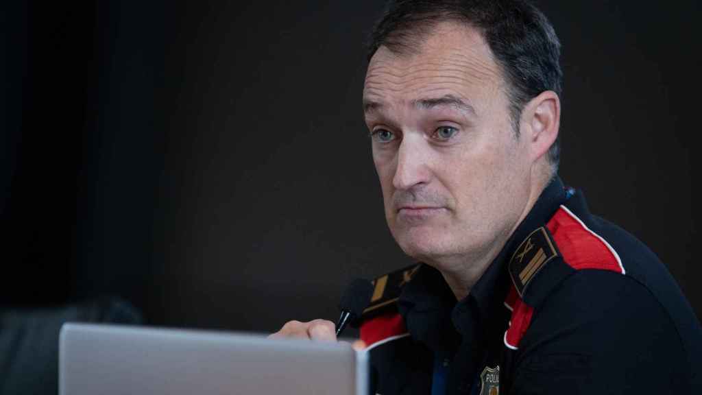 El comisario jefe de Mossos, Eduard Sallent, durante una rueda de prensa