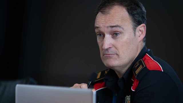El comisario jefe de Mossos, Eduard Sallent, durante una rueda de prensa