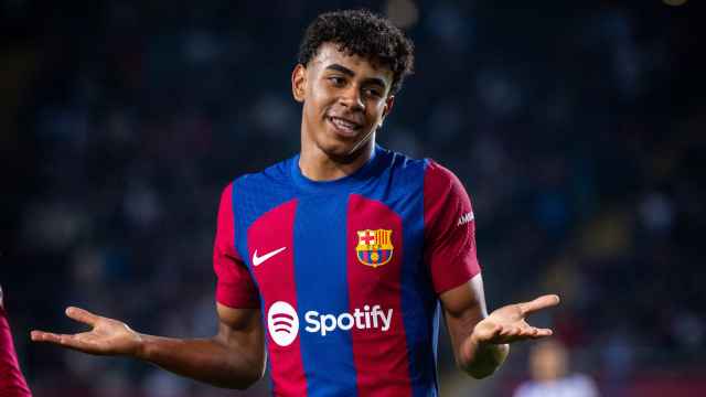 Lamine Yamal celebra su gol contra la Real Sociedad