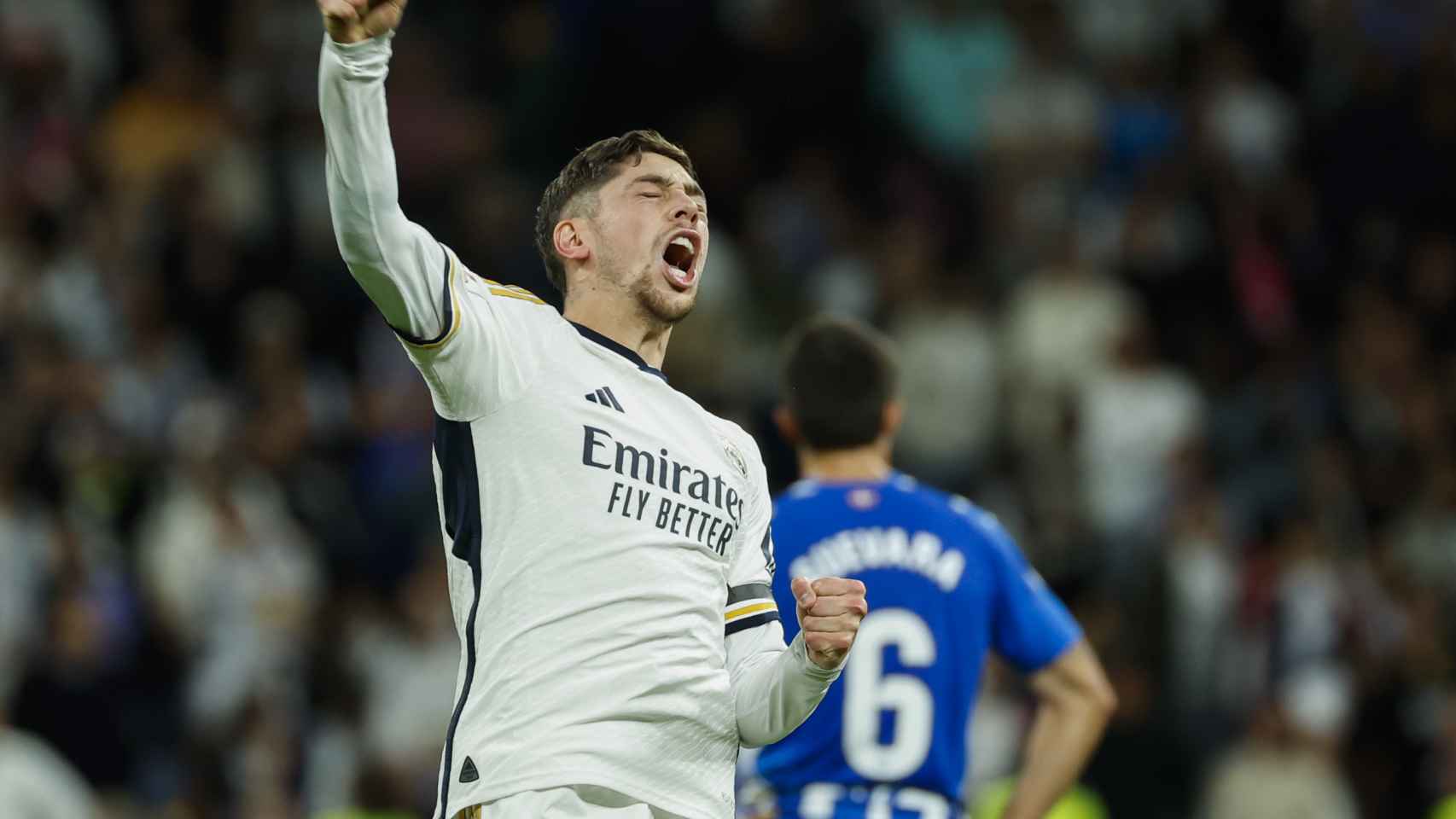 Fede Valverde celebra su gol contra el Deportivo Alavés