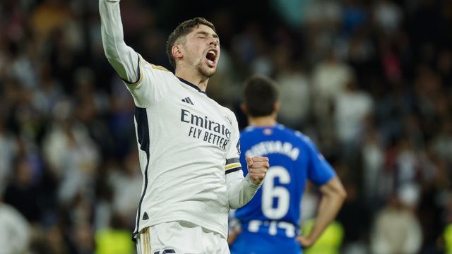 Fede Valverde celebra su gol contra el Deportivo Alavés