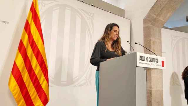 La portavoz del Govern secesionista, Patrícia Plaja, en rueda de prensa