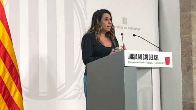 Patrícia Plaja, portavoz del Govern secesionista, en rueda de prensa