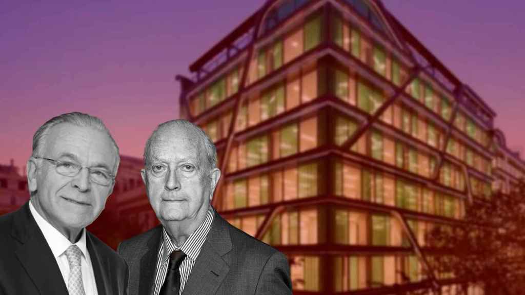 El presidente de Criteria, Isidro Fainé (i), y el de Colonial, Juan José Bruguera (d)