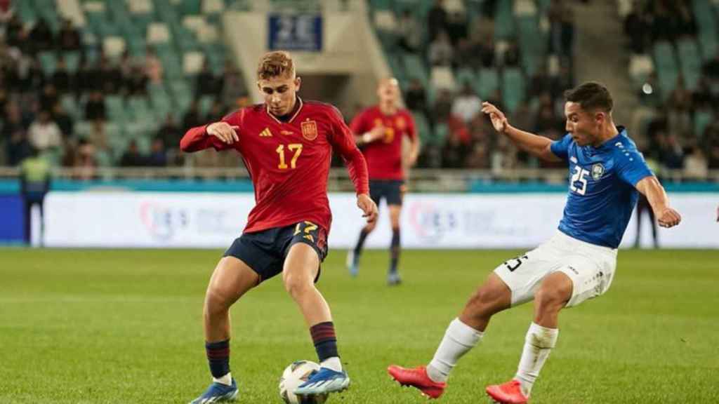 Fermín López, en su debut con la selección española sub-21