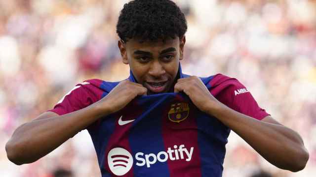 Lamine Yamal durante el partido contra el Rayo Vallecano