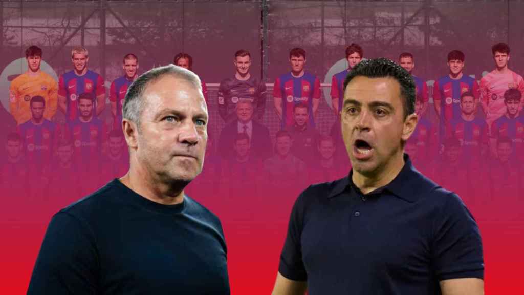 Hansi Flick y Xavi Hernández, en un fotomontaje de Culemanía