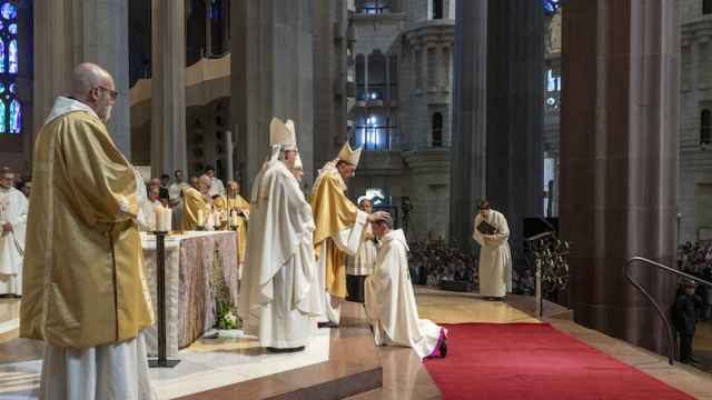 El arzobispo de Barcelona, Juan José Omella, en la Sagrada Familia