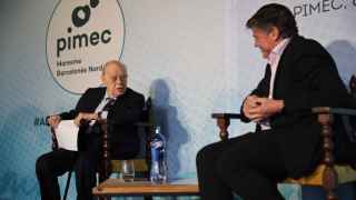 El expresidente catalán Jordi Pujol (i) conversa con el presidente de Pimec, Antonio Cañete