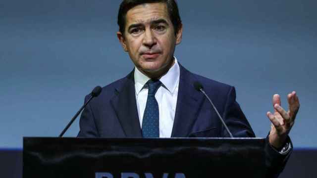 El presidente del BBVA, Carlos Torres, en una comparecencia corporativa