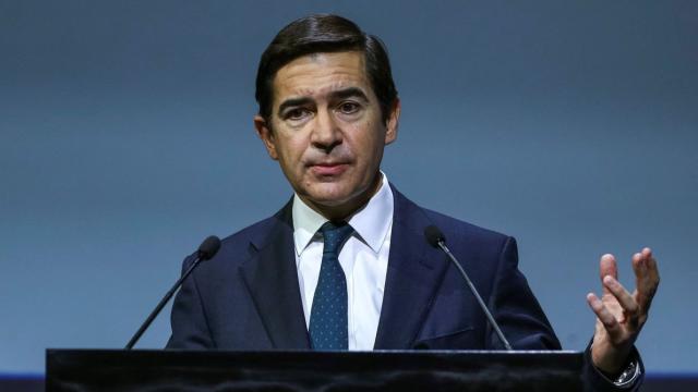 El presidente del BBVA, Carlos Torres, en una comparecencia corporativa