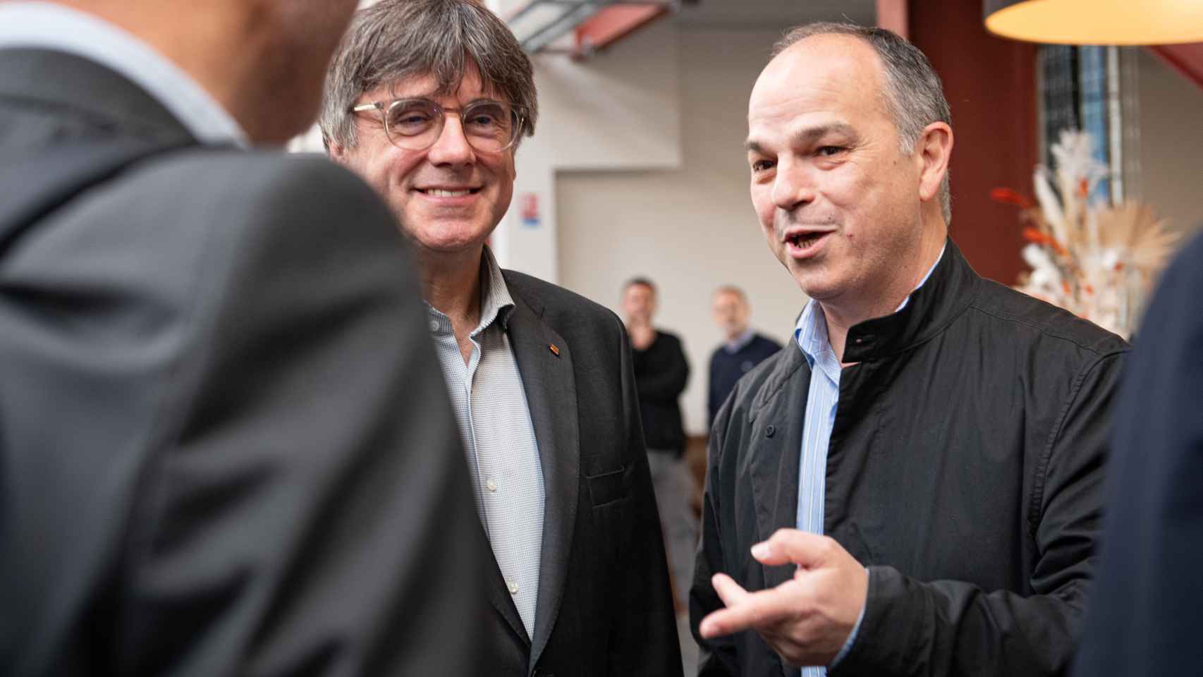 El candidato de Junts, Carles Puigdemont, y el secretario general del partido, Jordi Turull