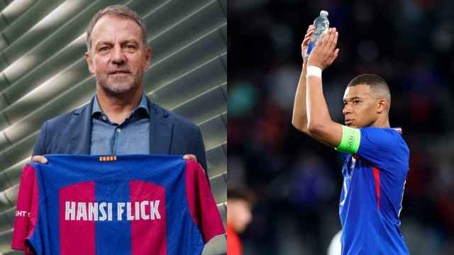 Hansi Flick y Kylian Mbappé, en un montaje