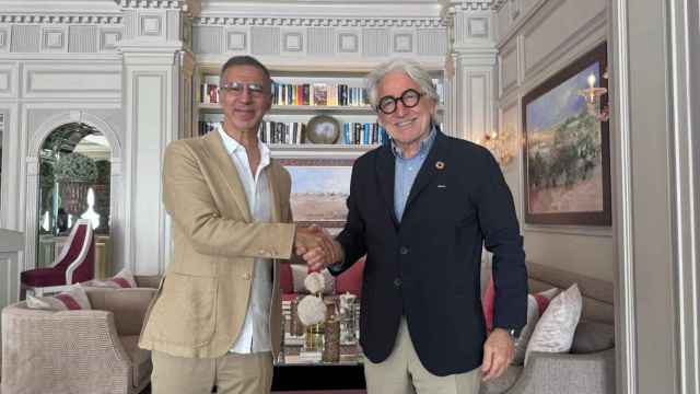 El presidente de Foment, Josep Sánchez Llibre, tras la firma del convenio de colaboración con la patronal de la región de Tánger-Tetuán-Alhucemas