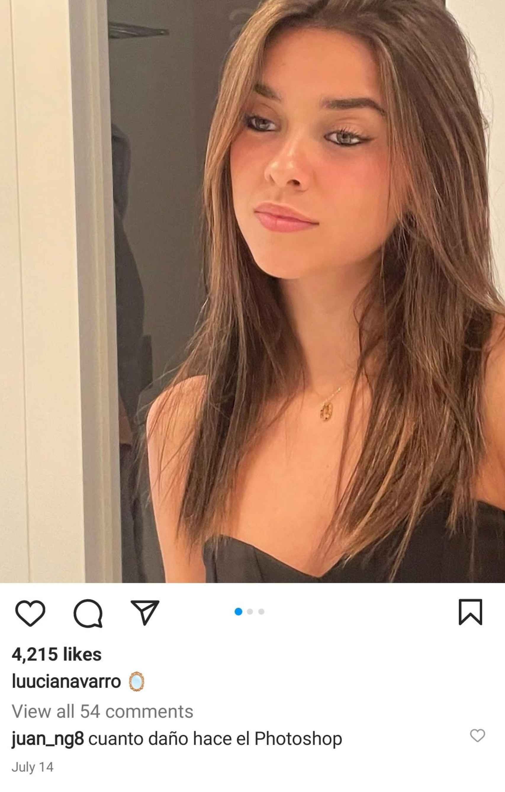 Juan Núñez comenta una foto de Lucía Navarro, su pareja y la hija de Juan Carlos Navarro