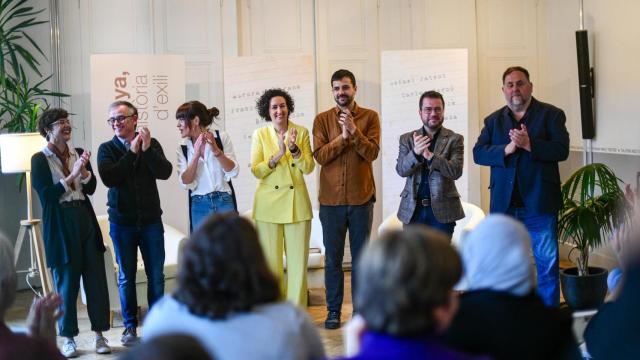 Jenn Díaz, Josep Maria Jové, Alba Camps, Marta Rovira, Ruben Wagensberg, Pere Aragonès y Oriol Junqueras (ERC).