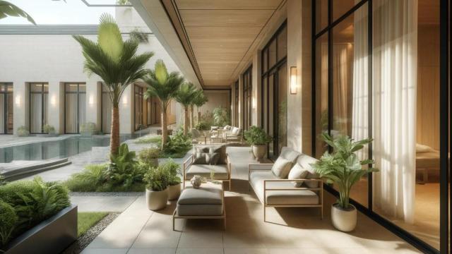 Interior de un lujoso hotel generado con IA