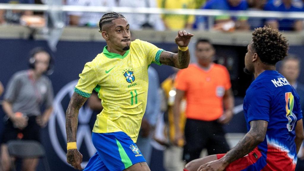 Raphinha, durante el amistoso de Brasil contra Estados Unidos