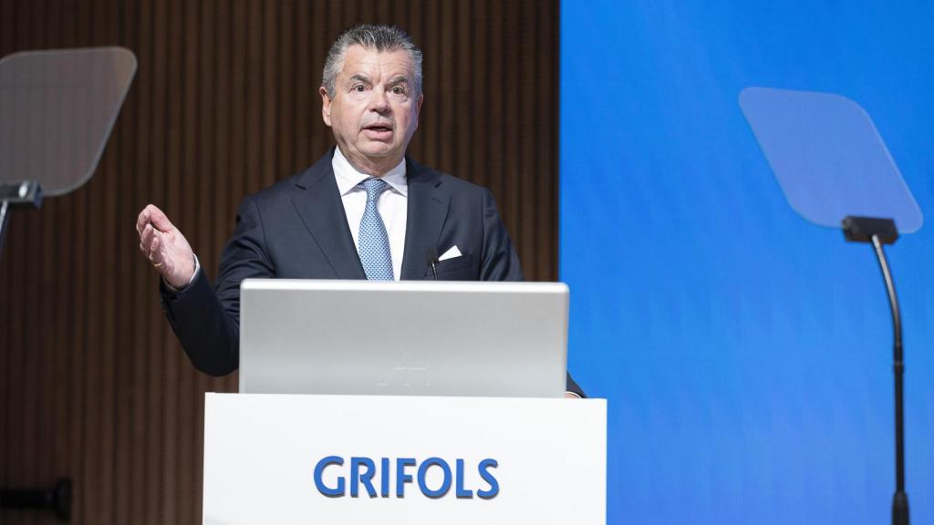 Thomas Glanzmann, presidente no ejecutivo de Grifols, en la Junta de accionistas del 14 de junio en Sant Cugat del Vallès (Barcelona)