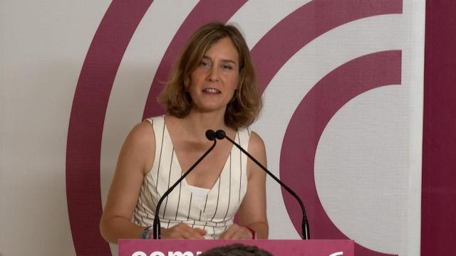 La líder de Comuns en el Parlament, Jéssica Albiach, en el Consejo Nacional en Barcelona