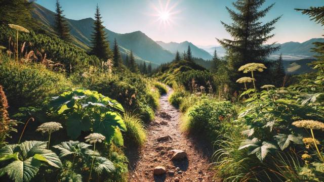 Imagen de un sendero en una montaña generada con IA