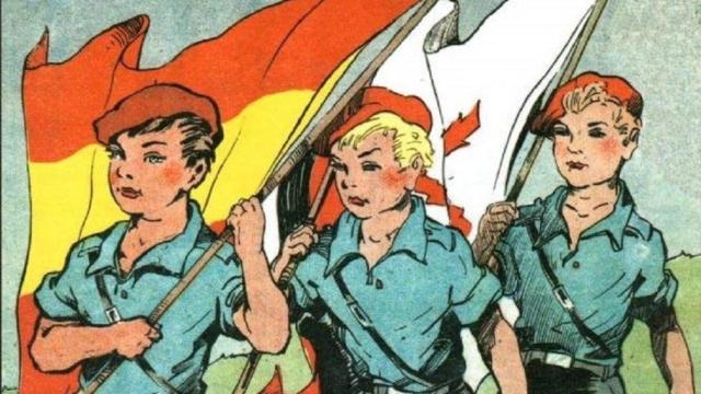 Ilustración para la revista ‘Flechas y Pelayos’, que comenzó a circular desde 1938 en la zona sublevada.