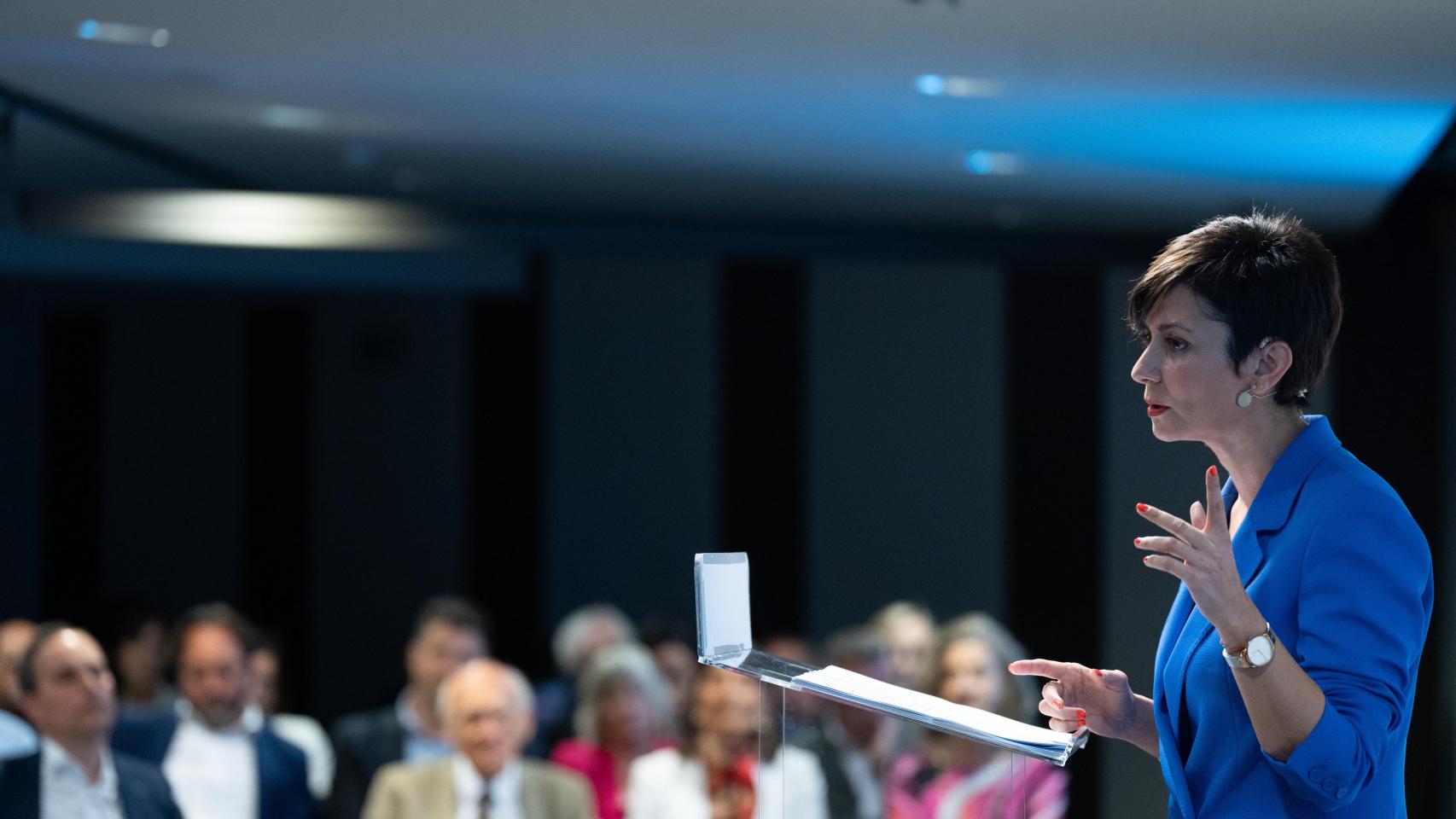 La ministra de Vivienda y Agenda Urbana, Isabel Rodríguez, en el Círculo de Economía