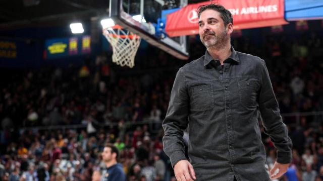 Juan Carlos Navarro, manager del Barça de basket, en el Palau Blaugrana