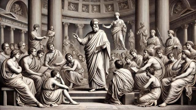 Una recreación de una escuela romana en IA