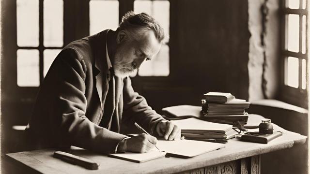 Una imagen de Gaudí creando, según la IA