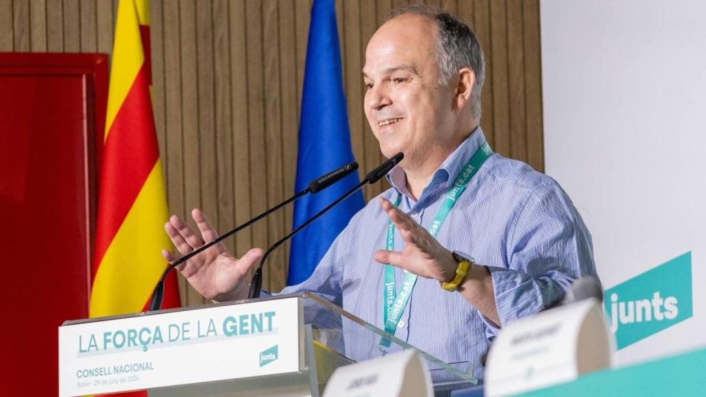 El secretario general de Junts, Jordi Turull, en el Consell Nacional del sábado