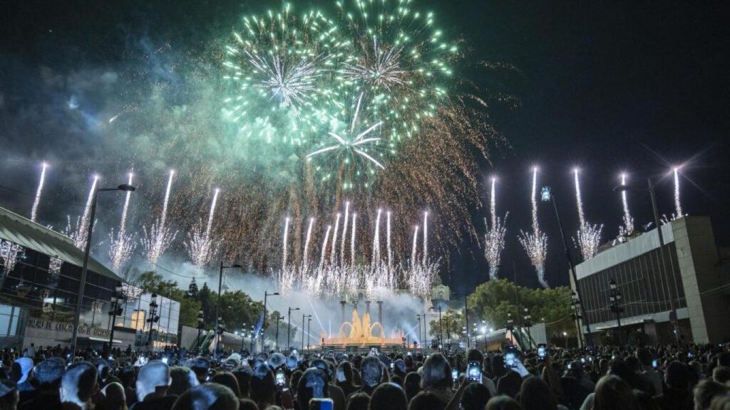 Fuegos artificiales en las fiestas de La Mercè de Barcelona