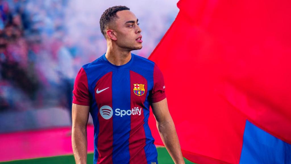 Sergiño Dest, en un partido de pretemporada con el Barça