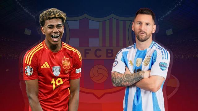 Lamine Yamal y Leo Messi, en un fotomontaje