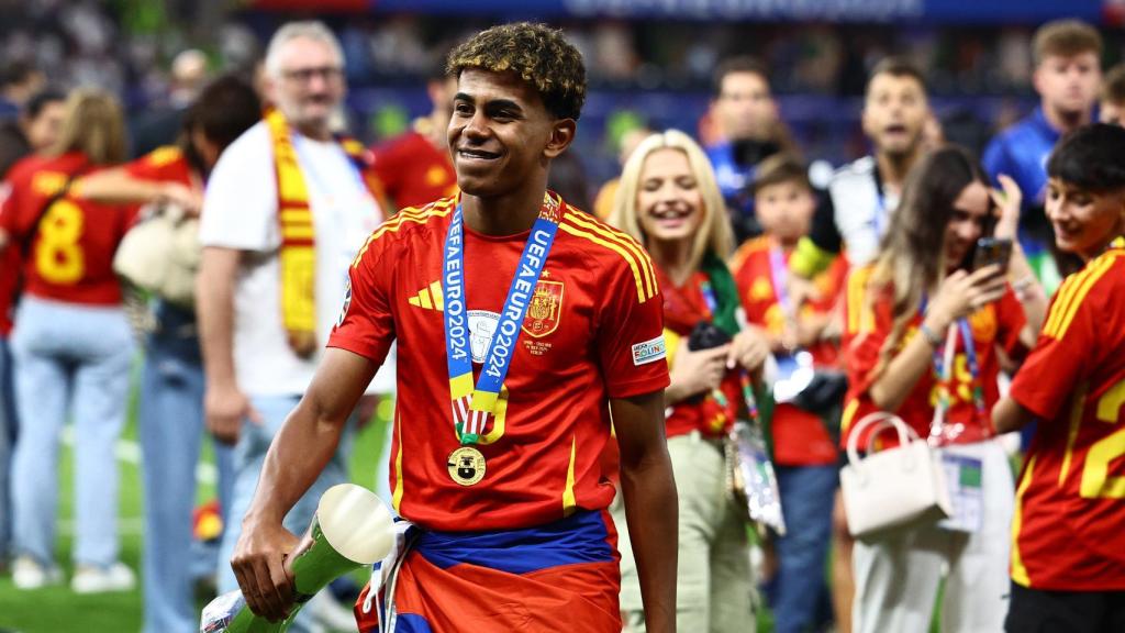 La felicidad de Lamine Yamal tras ganar la Eurocopa 2024