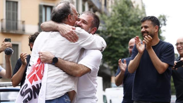 El exdiputado Ruben Wagensberg, en el recibimiento en Òmnium la semana pasada