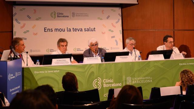 Imagen de la presentación del tratamiento en el Hospital Clínic Barcelona hoy